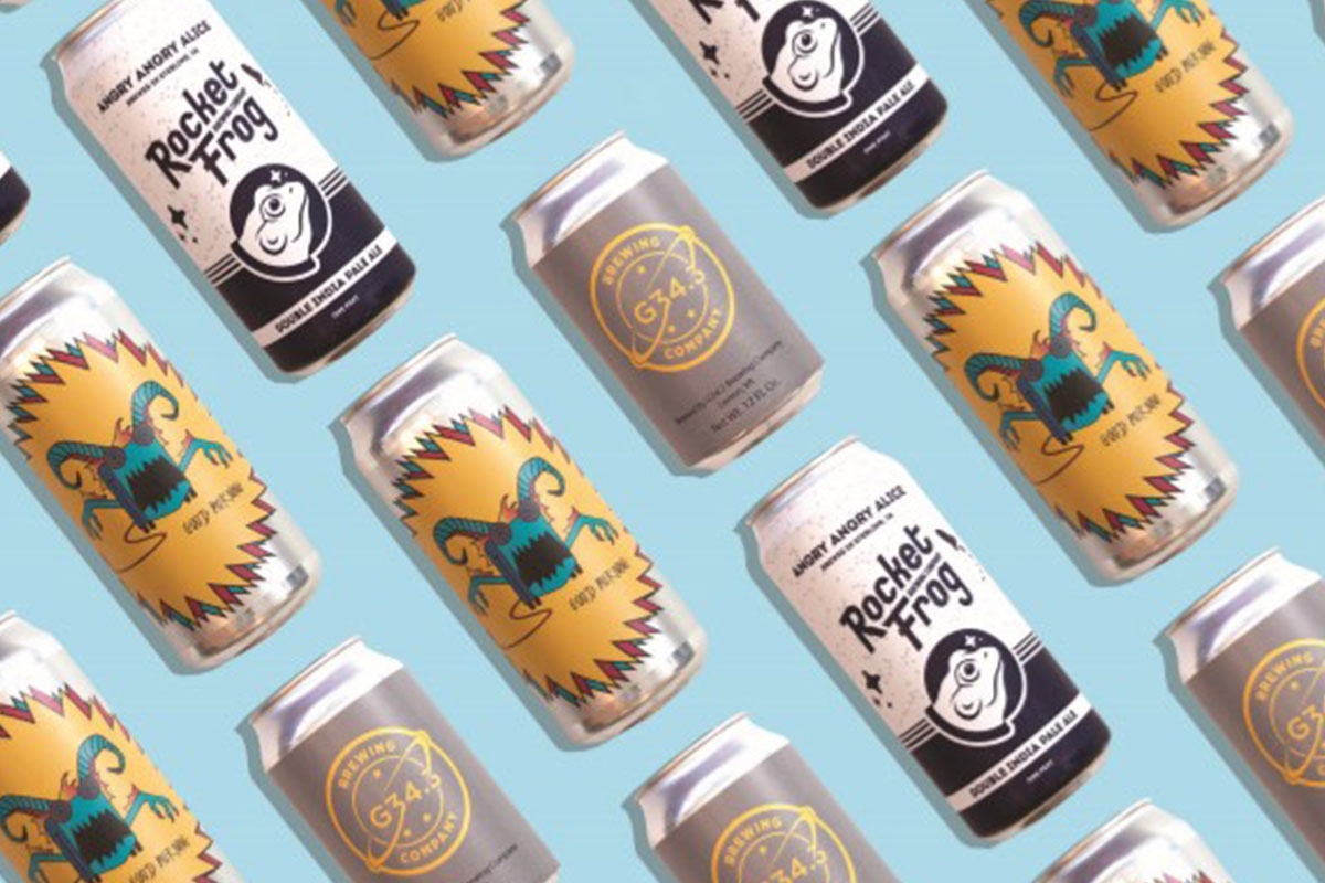 set of beer cans with fun designs on them