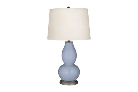 Light Blue lamp with white shade