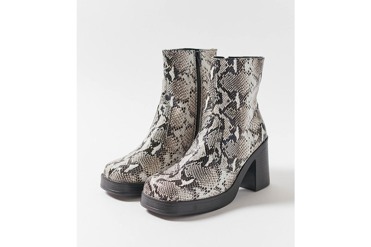 grey snakeskin boot