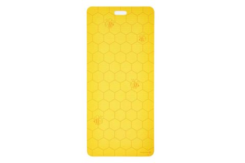 yellow kids yoga mat with bee design