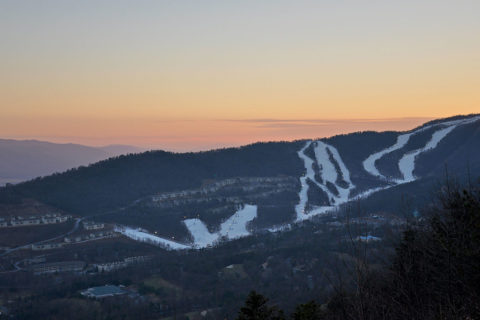 massanutten resort ski overlook with sunset