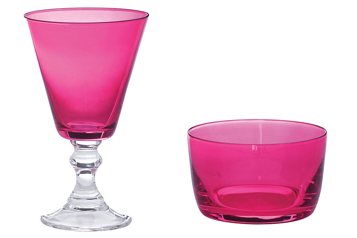 neon pink glassware 