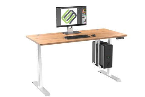 standing white and brown desk