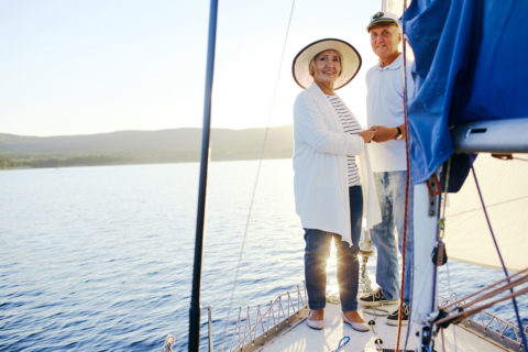Seniors retirement boat