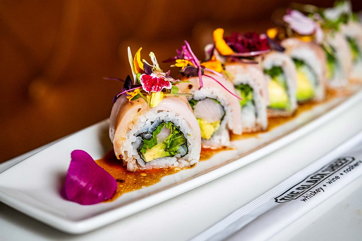 fire roll sushi at black sheep restaurant