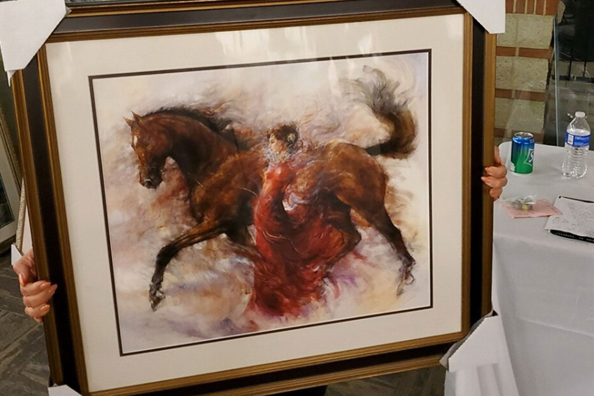 painting of a horse and a woman