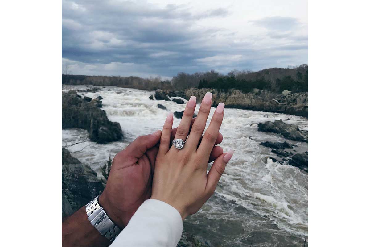 Photo of engagement ring at Great Falls