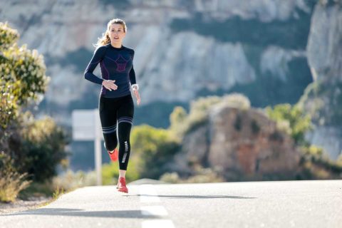Woman running outdoors