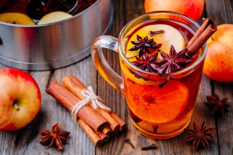 warm cocktail with spices