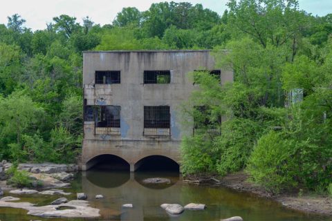 abandoned building on Belle Isle