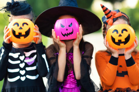kids dressed up for Halloween