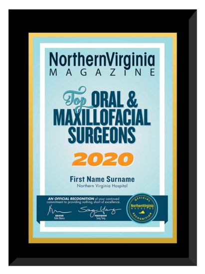2020 top oral and maxillofacial surgeon plaque