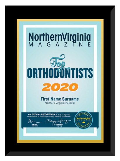 2020 Top orthodontists plaque