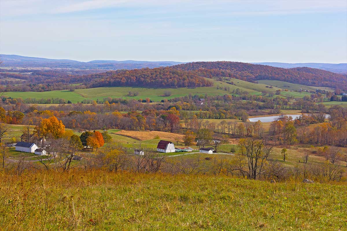 sky meadow state park in fall