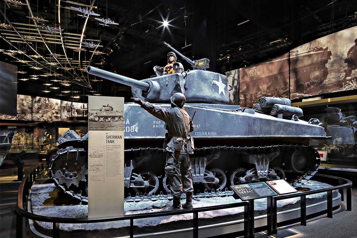 Cobra King Sherman Tank in WWII exhibit
