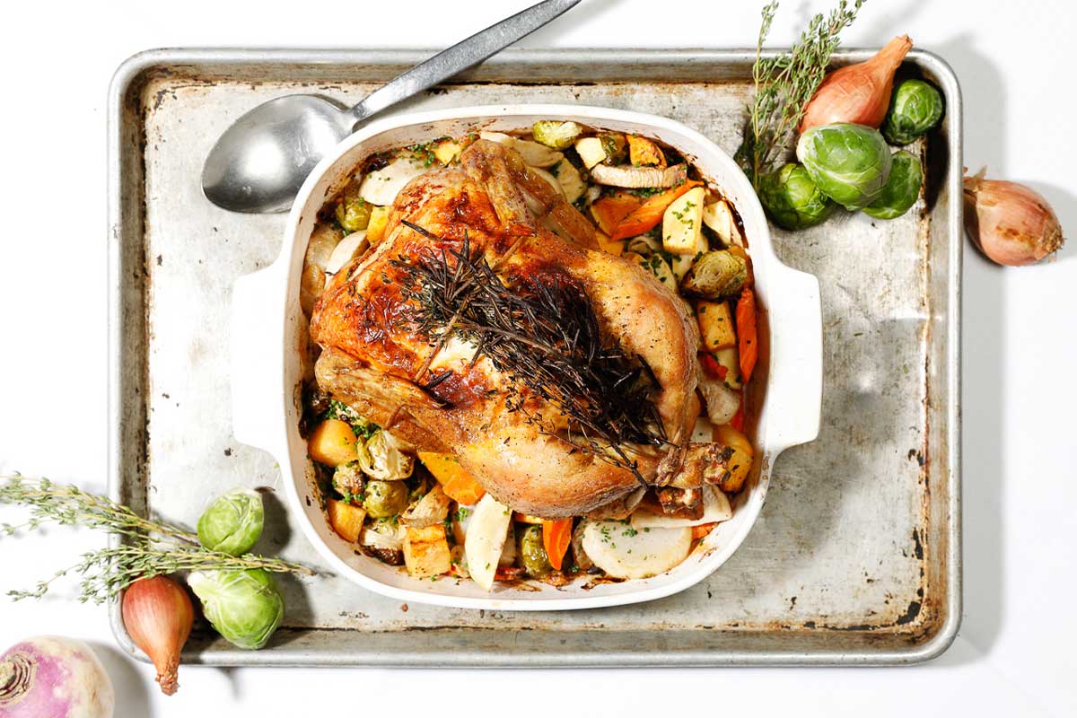 Whole Roasted Chicken with Root Vegetables