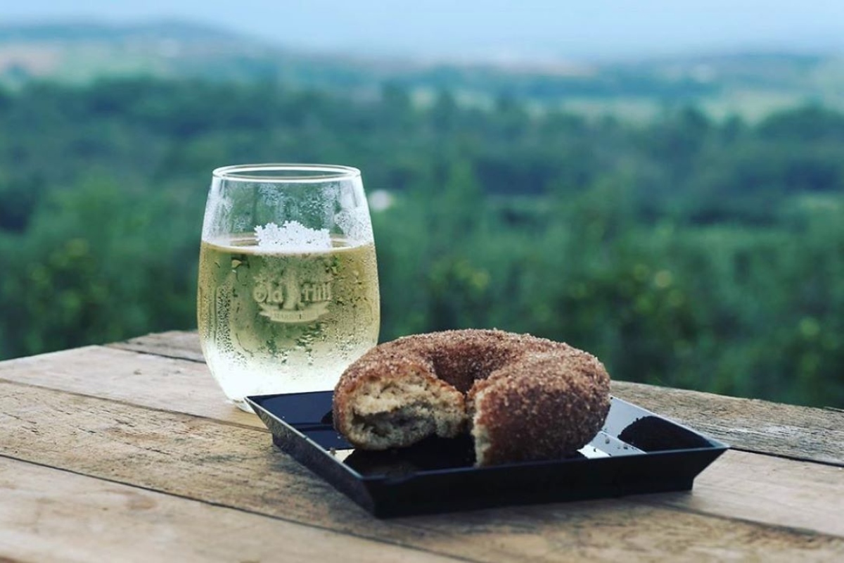 Old Hill Cider and doughnut