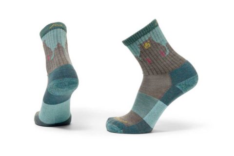 grey and blue socks with bear