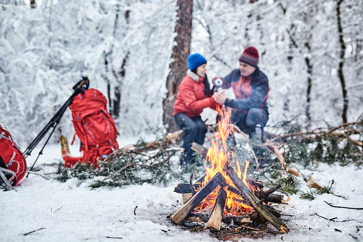 campfire during winter