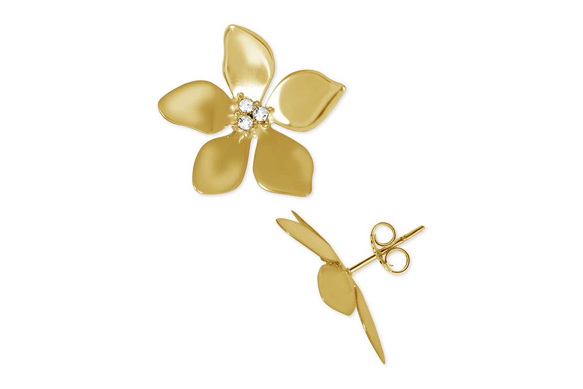 gold flower earrings