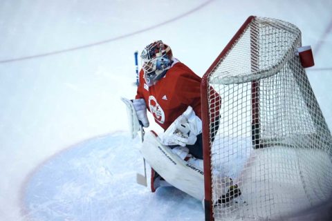 Henrik Lundqvist in goal