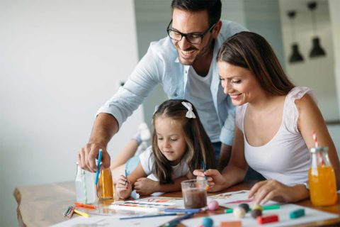 family painting picture