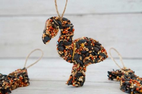 flamingo bird feeder
