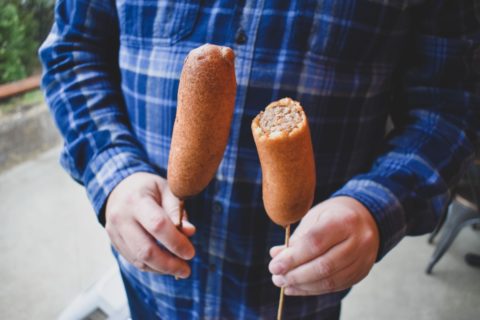 Breakfast on a stick at Caboose Tavern