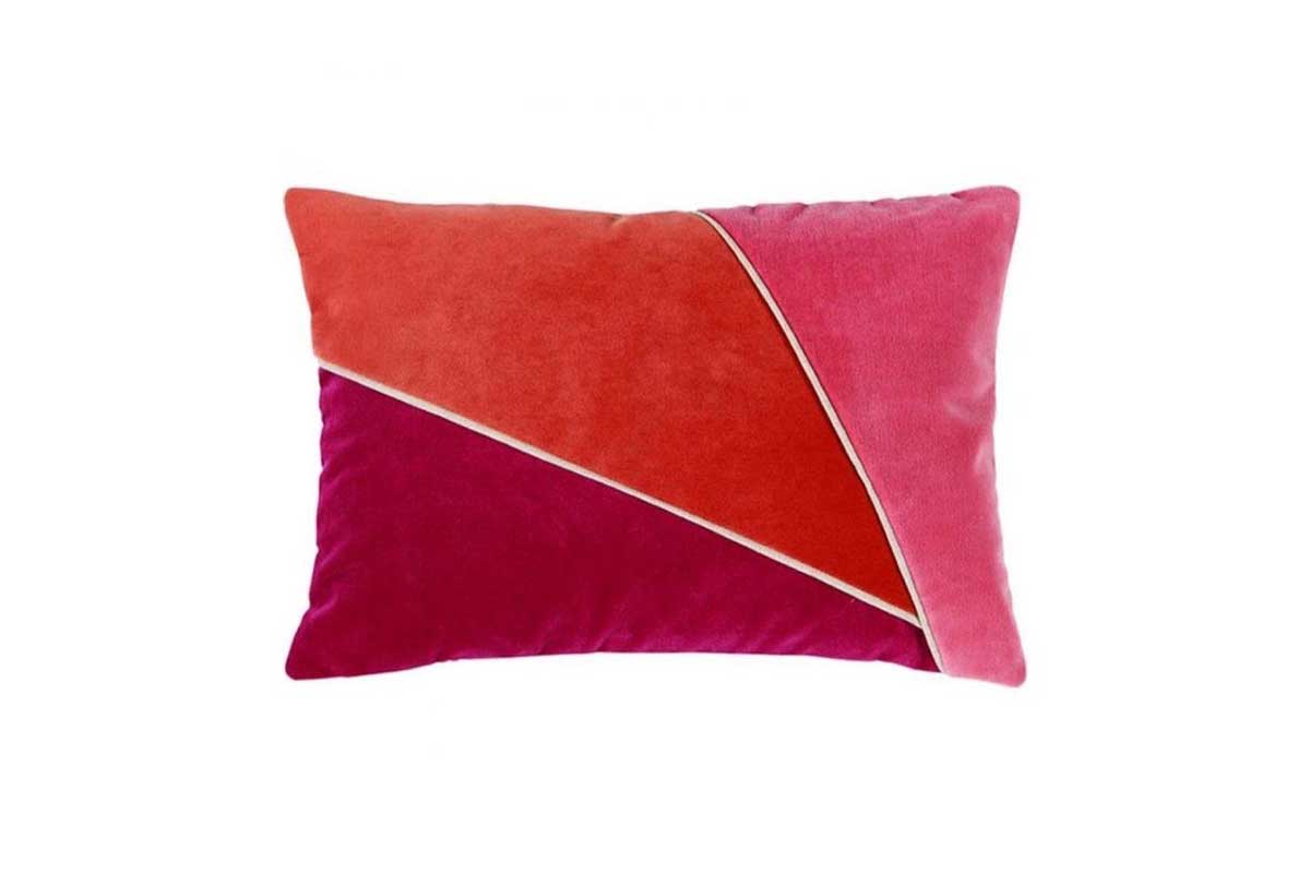 pink colorblock pillow