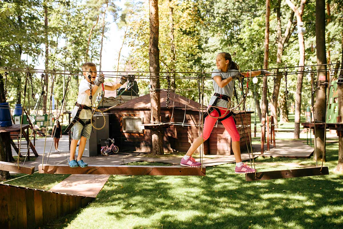 kids on rope course