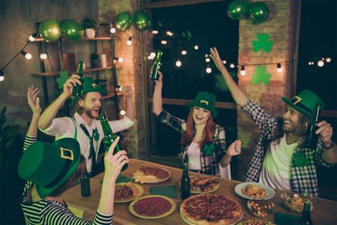 friends celebrating St. Patrick's Day