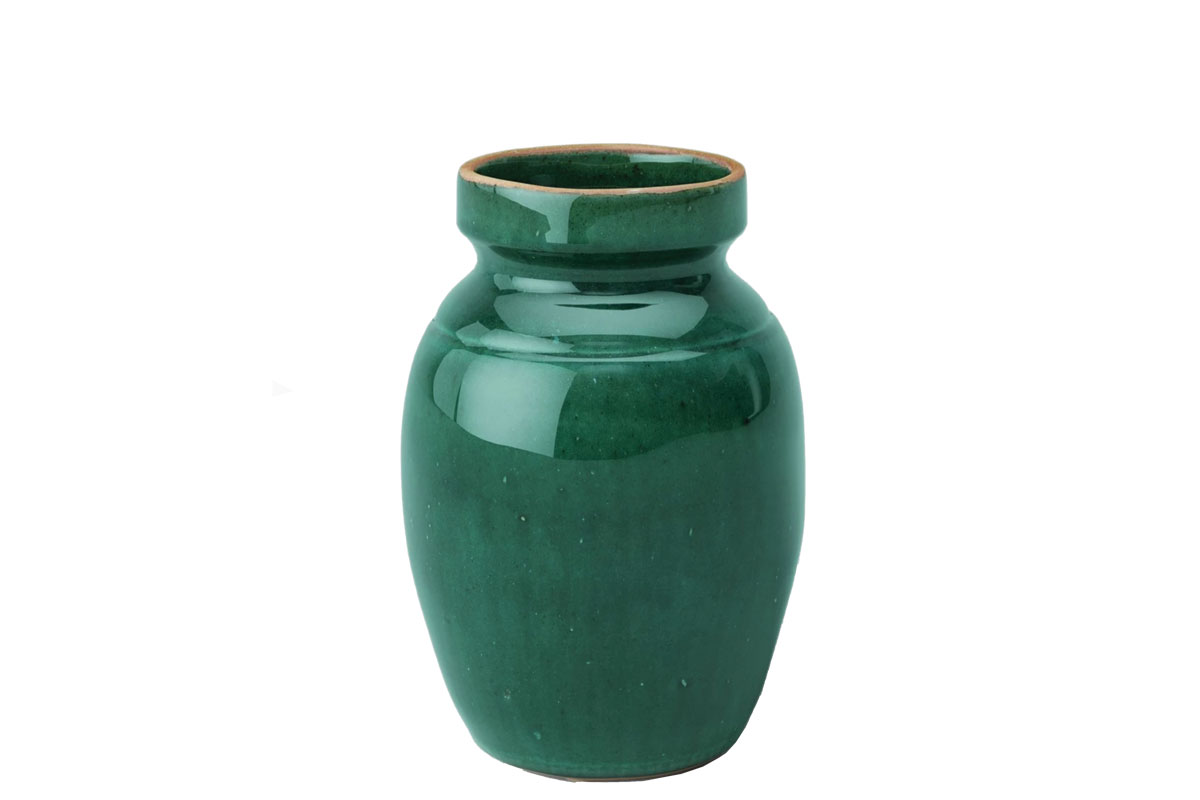 green vase
