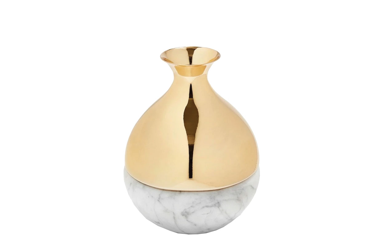 gold and marble vase