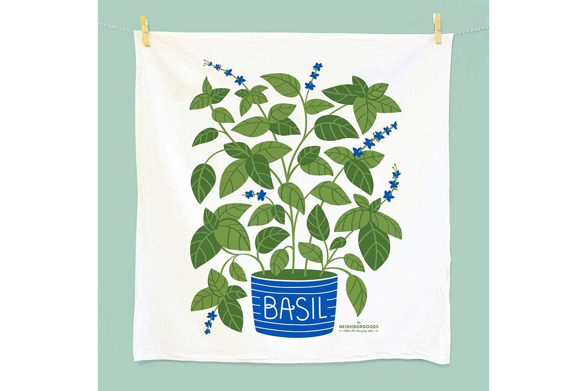basil herb towel