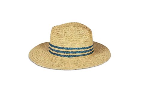 straw hat with blue strips