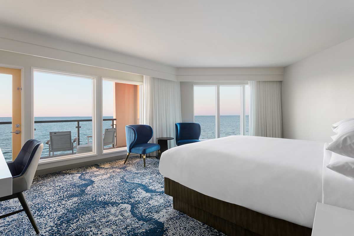 hotel room overlooking ocean