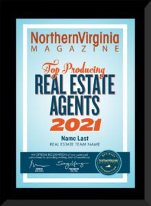 2021 top producing agents plaque