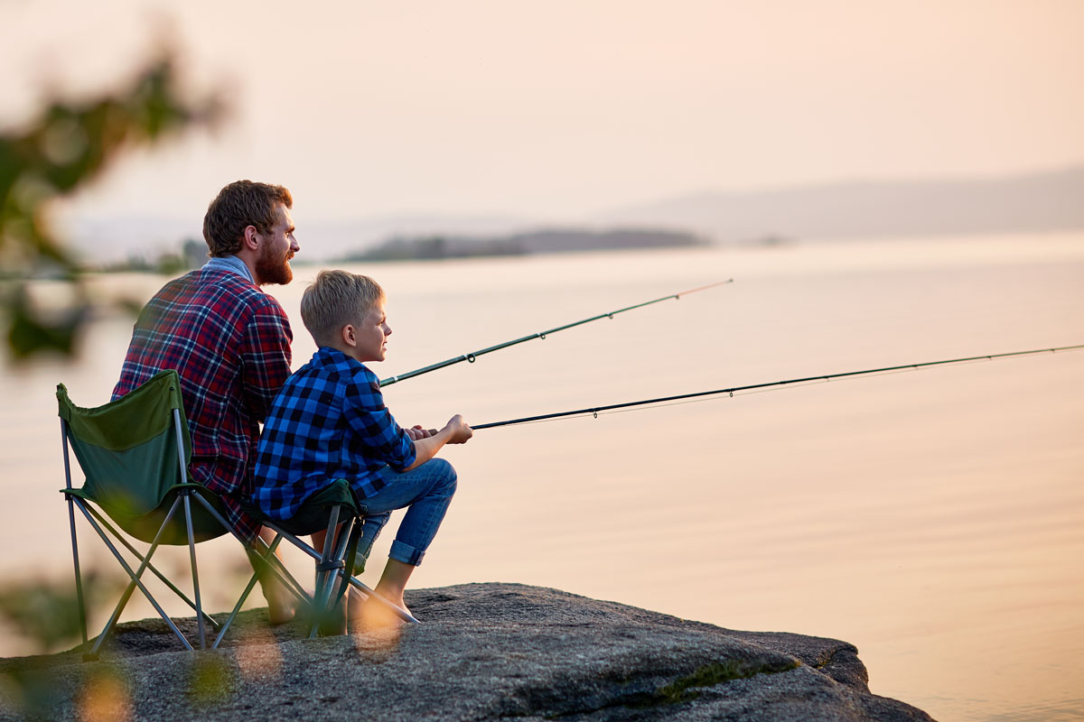 father and son fishing
