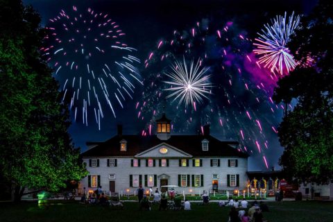 fireworks over mount vernon