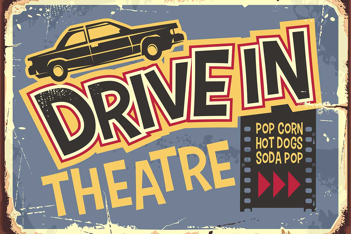 drive in movie sign