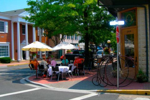 people eating on the street