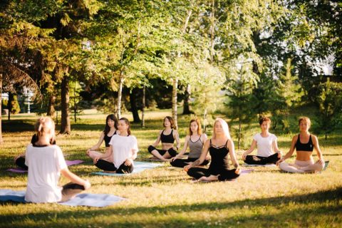 yoga class outside