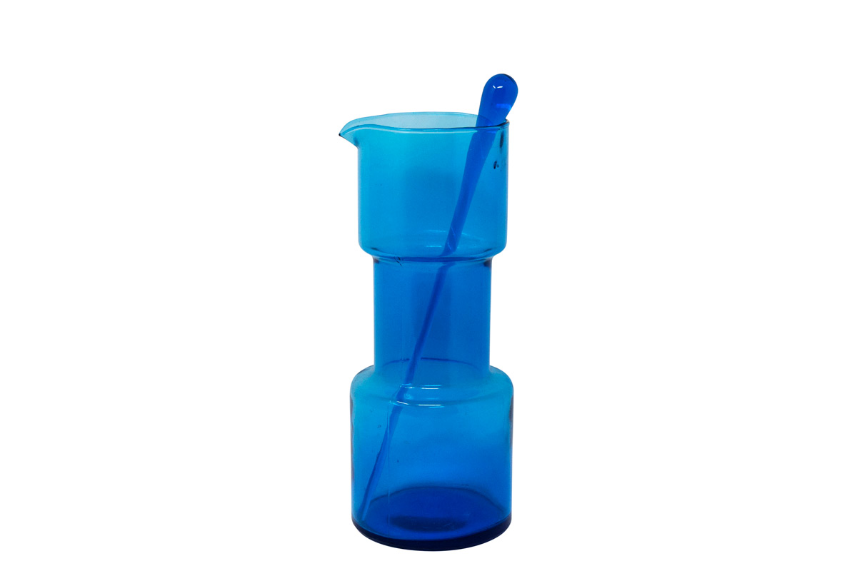 blue pitcher