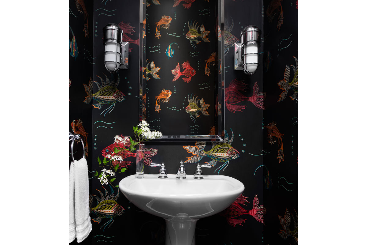 fish wallpaper bathroom
