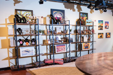 shelves of art