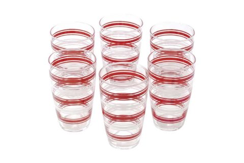 red and white glasses