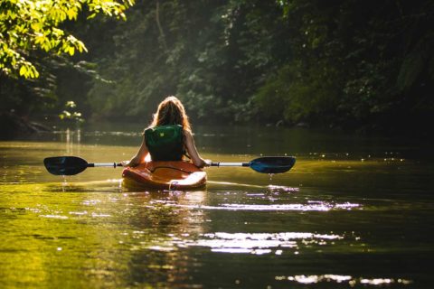 woman in kayak