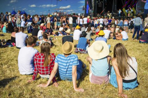 people watching concert outside