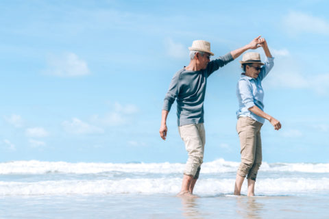 two seniors dancing