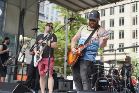 band playing on stage